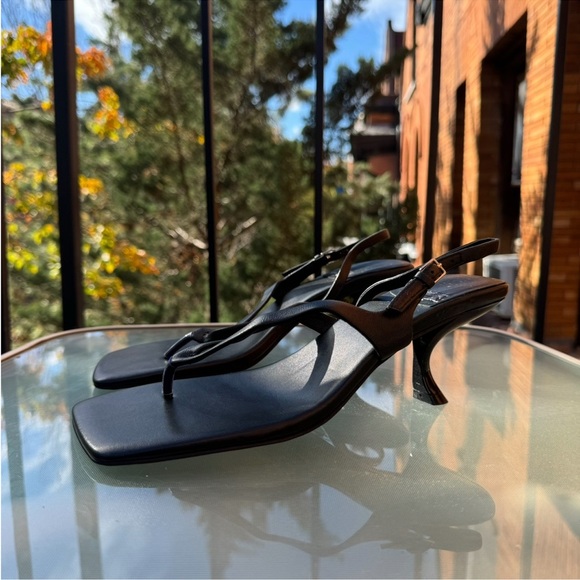 New Jeffrey Campbell Fused Sandal Kitten Heel Shoes Open Toe in Black 9.5 - Picture 7 of 12